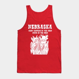 Nebraska What Happens in the Corn Stays in the Corn T-shirt by Corn Coast Tank Top